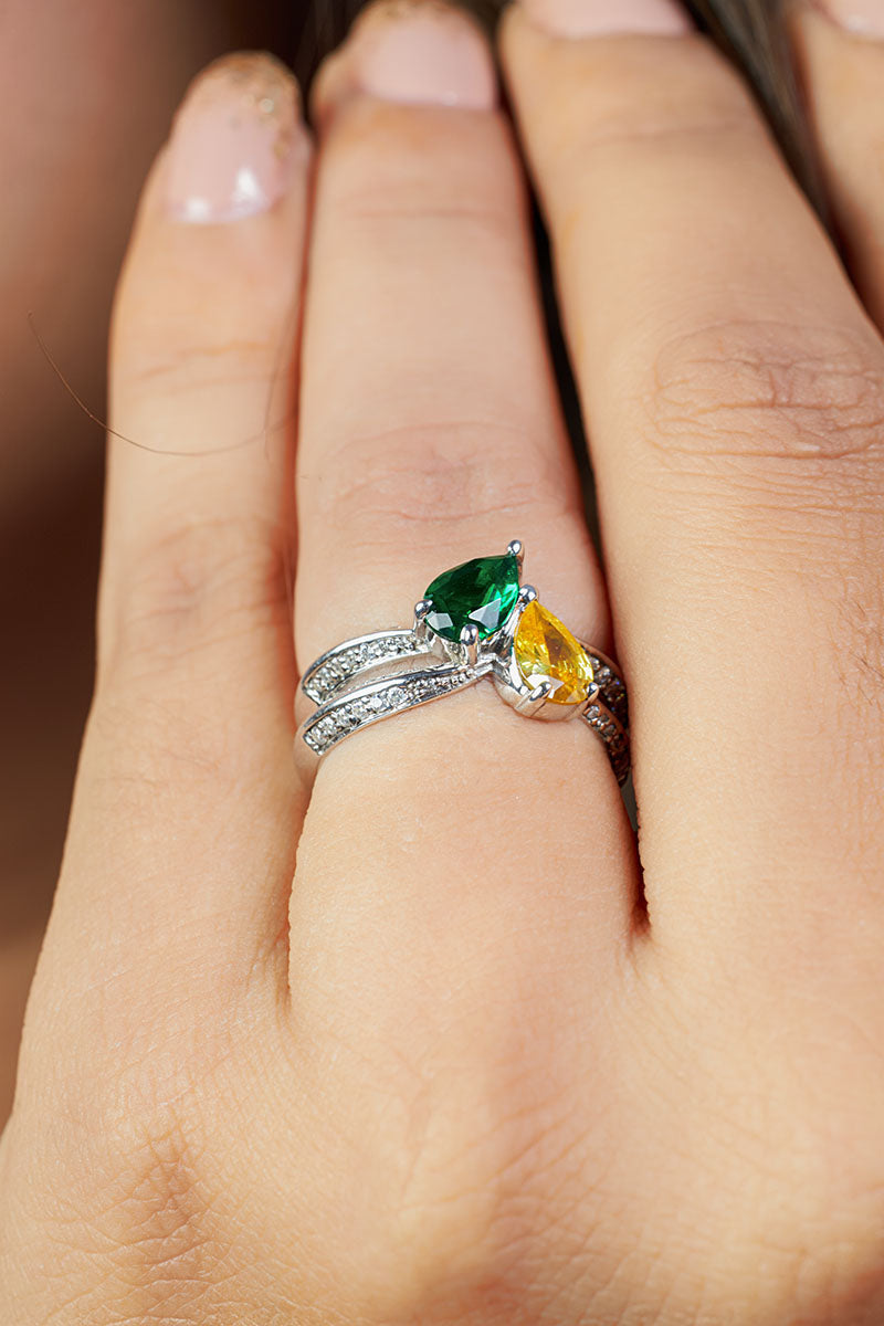 Toi Et Moi Engagement Ring With Birthstones