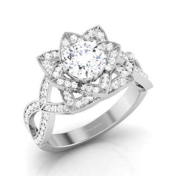 LOTUS FLOWER ENGAGEMENT RING