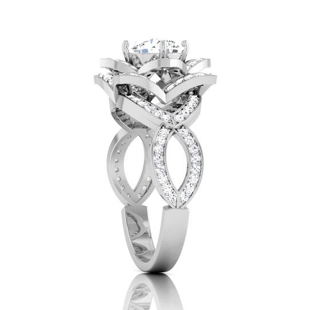 LOTUS FLOWER ENGAGEMENT RING