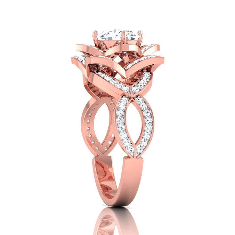 LOTUS FLOWER ENGAGEMENT RING