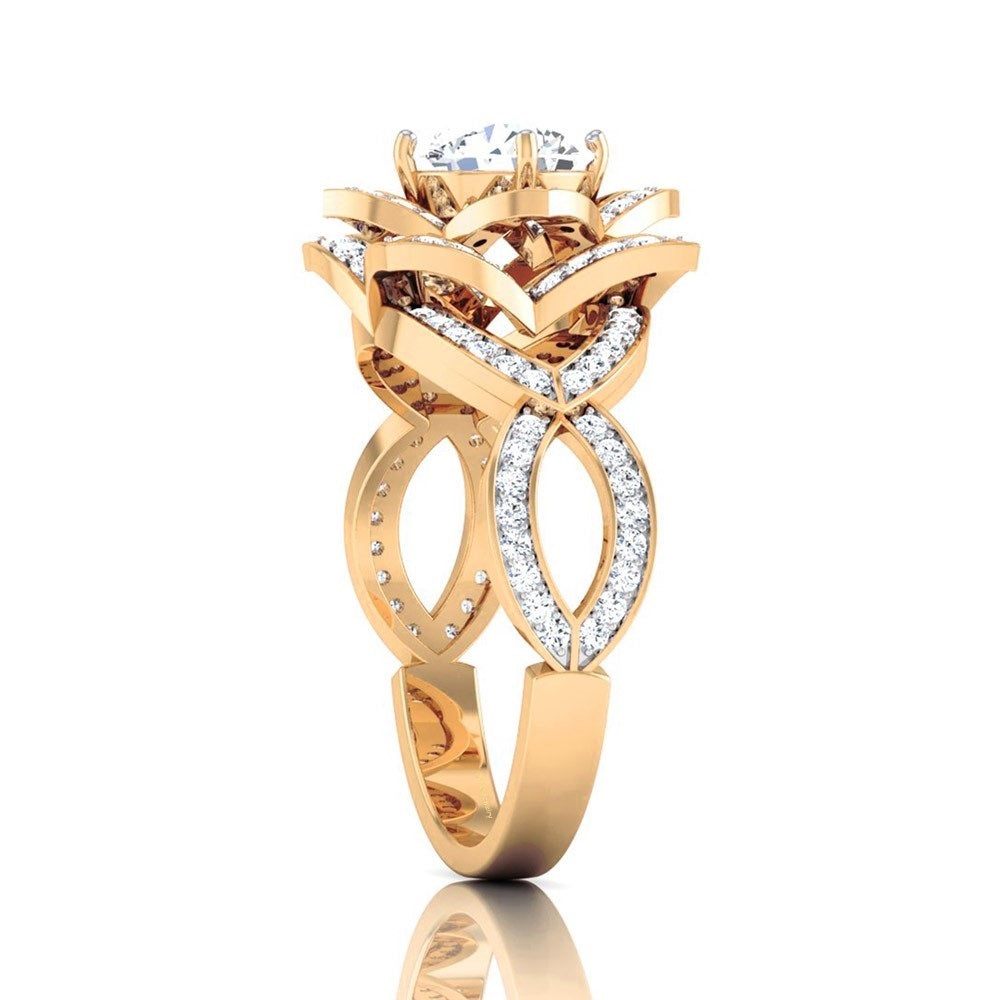 LOTUS FLOWER ENGAGEMENT RING