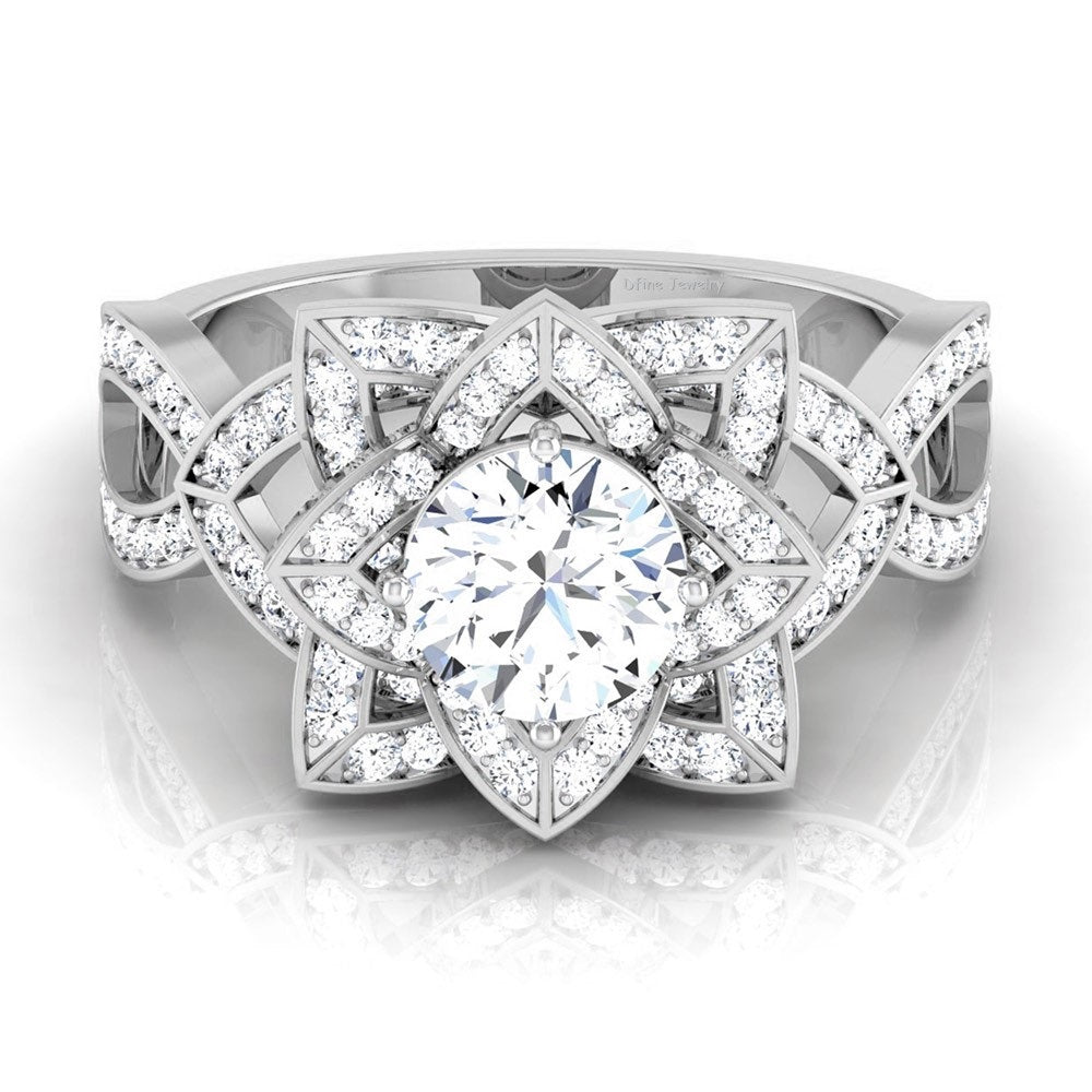 LOTUS FLOWER ENGAGEMENT RING