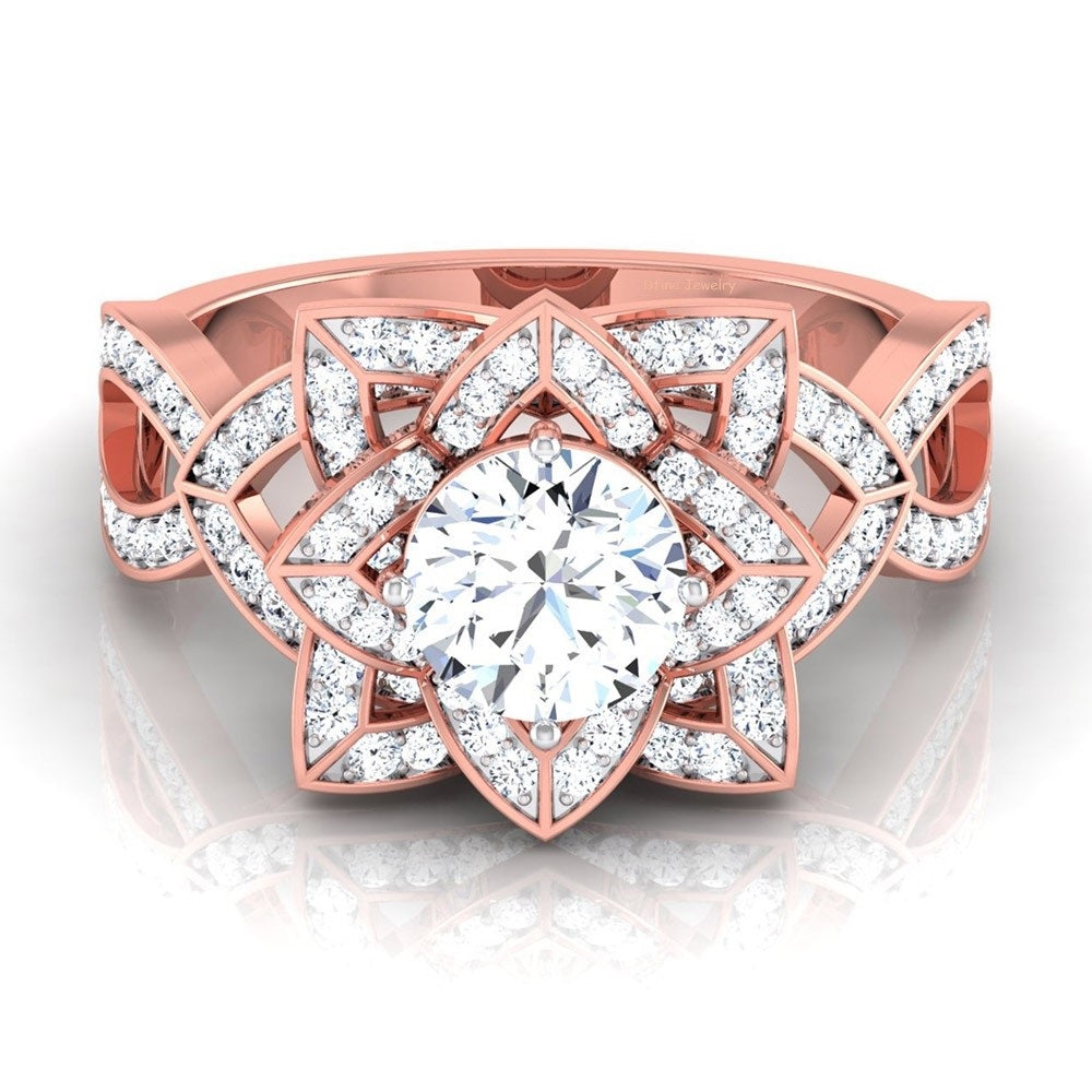 LOTUS FLOWER ENGAGEMENT RING