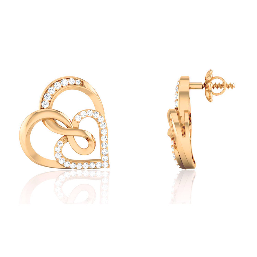 INFINITY HEART STUD EARRINGS