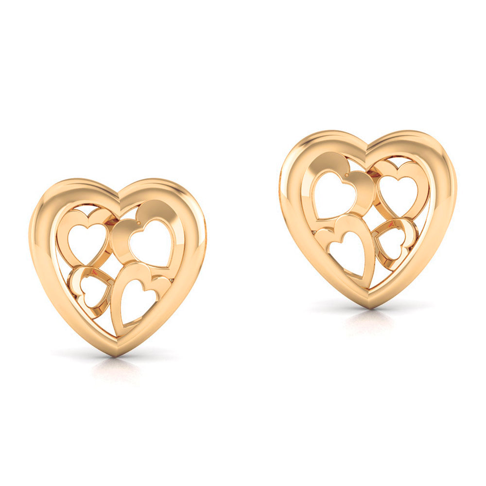 HOLLOW HEART STUD EARRINGS