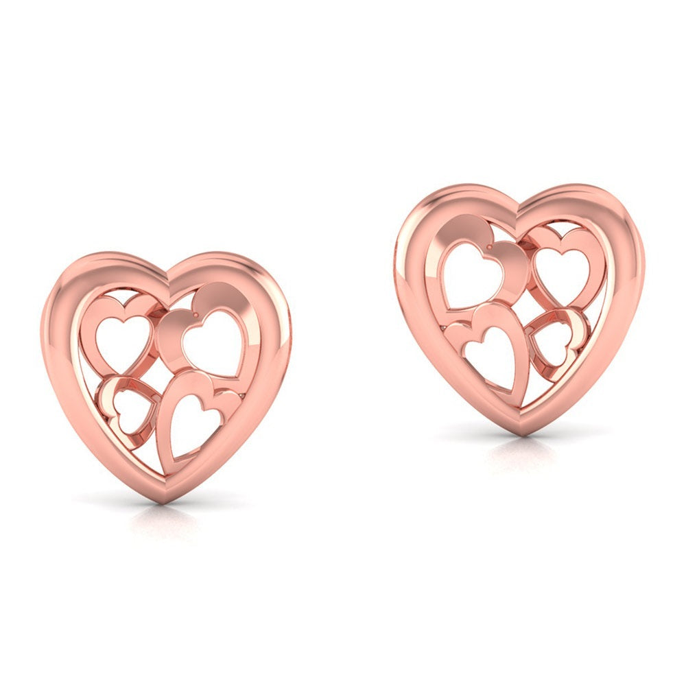 HOLLOW HEART STUD EARRINGS