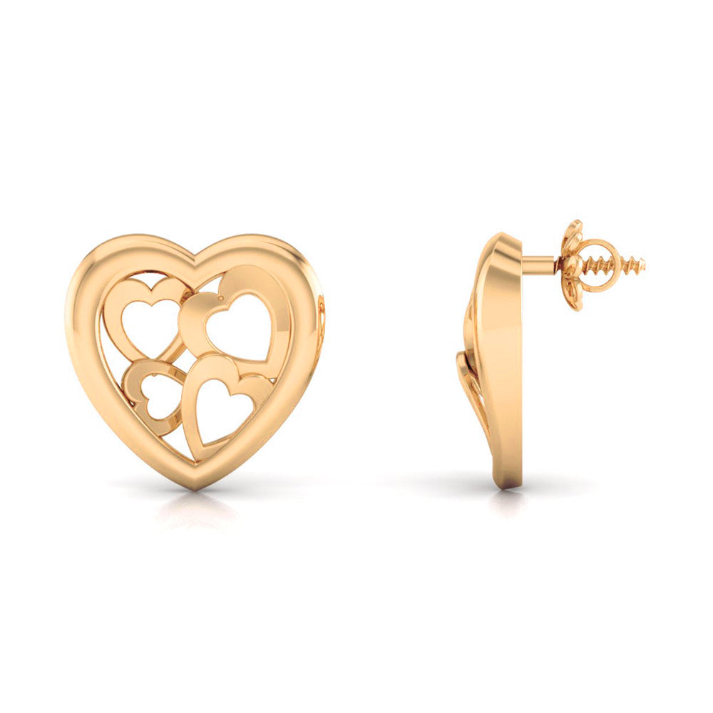 HOLLOW HEART STUD EARRINGS