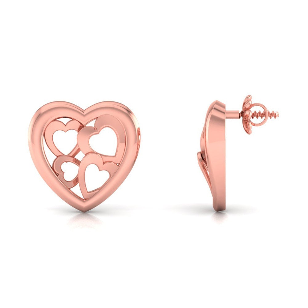 HOLLOW HEART STUD EARRINGS