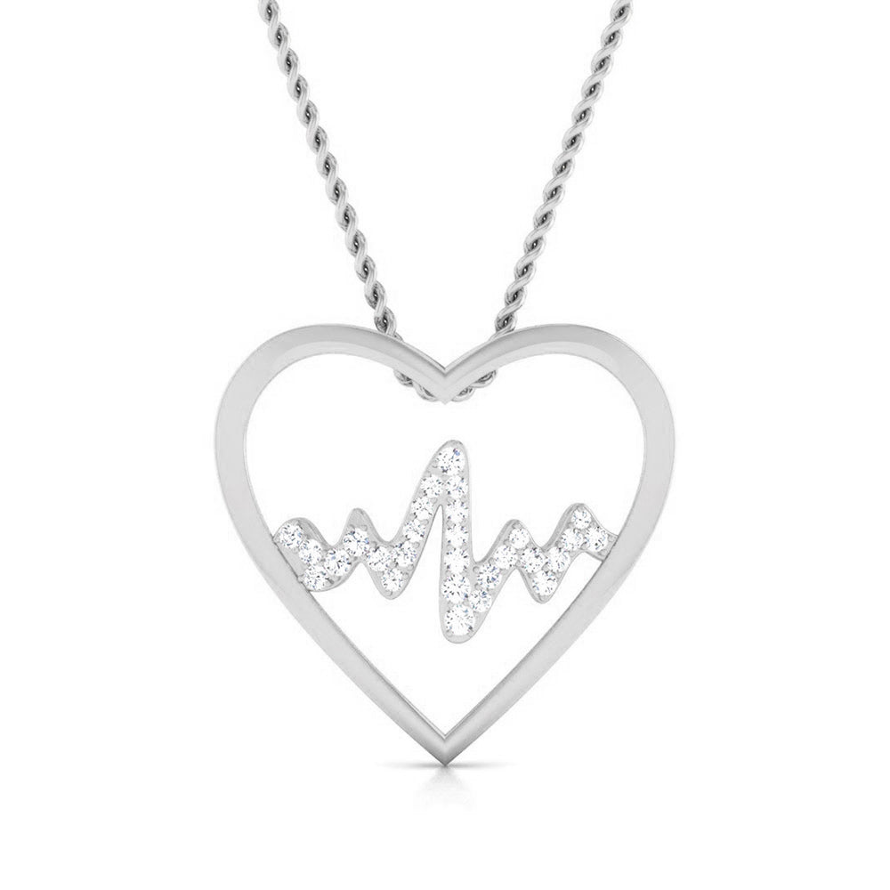 ECG HEARTBEAT HEART PENDANT