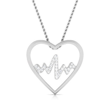ECG HEARTBEAT HEART PENDANT