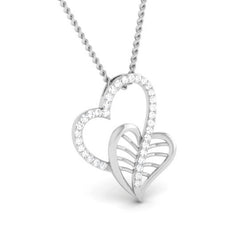 Diamond Leaf Heart Pendant Sterling Silver Heart Locket For Her