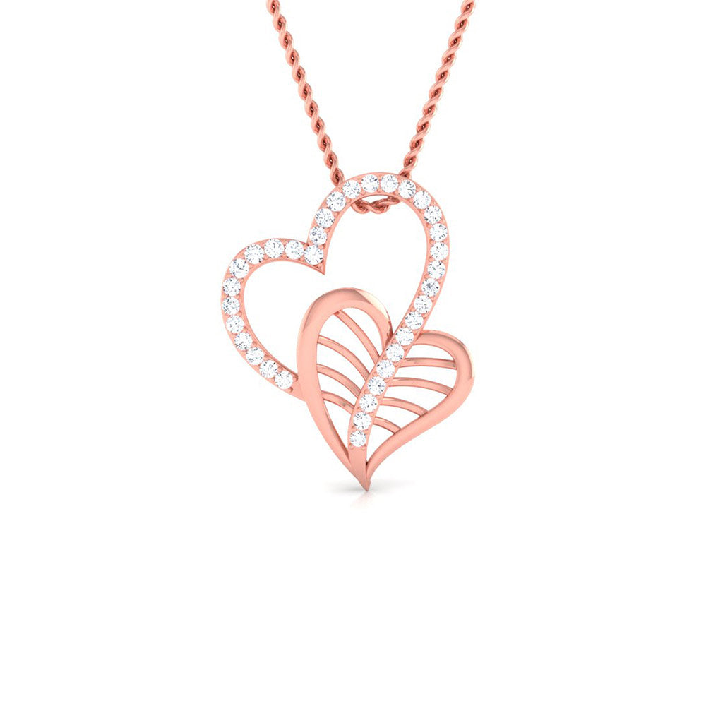 DIAMOND LEAF HEART PENDANT