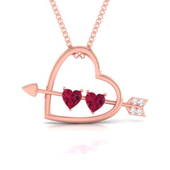 Cupid's Arrow Heart Pendant Rose Gold Heart Locket For Women