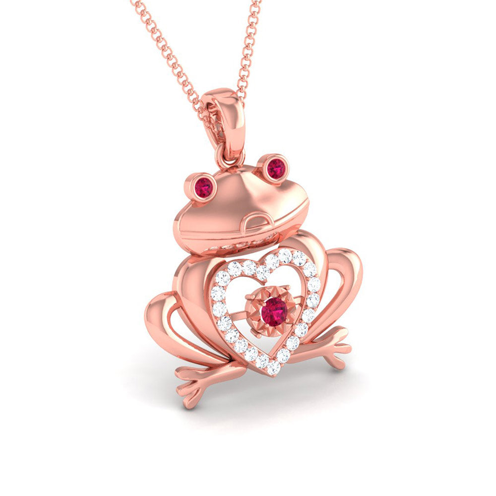 FROG AND HEART PENDANT