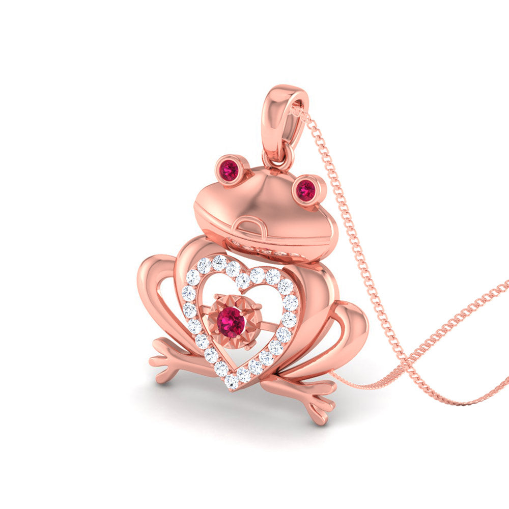 FROG AND HEART PENDANT