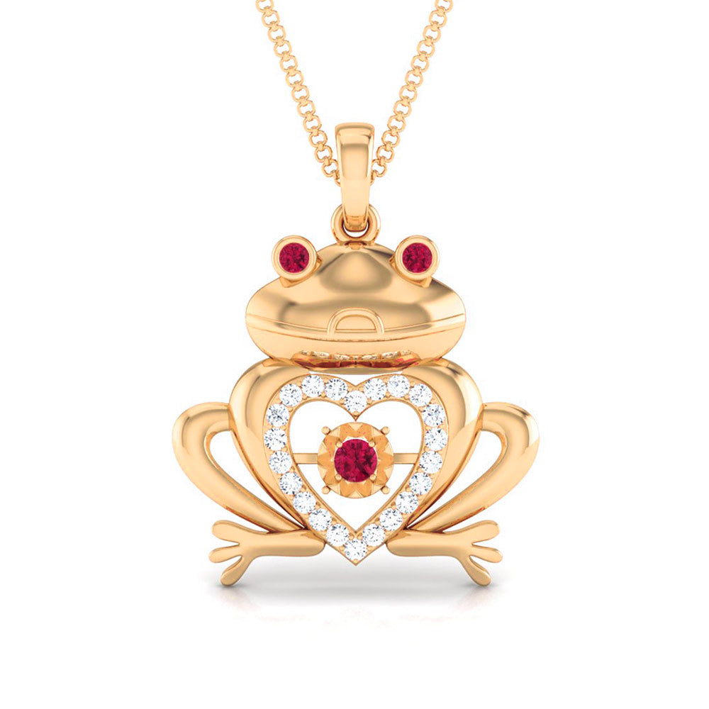 HEART AND FROG PENDANT