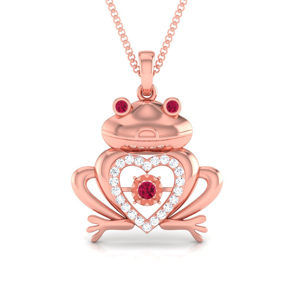 HEART AND FROG PENDANT