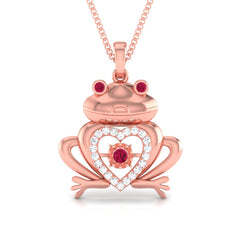 Heart and Frog Pendant Diamond and Ruby Heart Pendant Locket