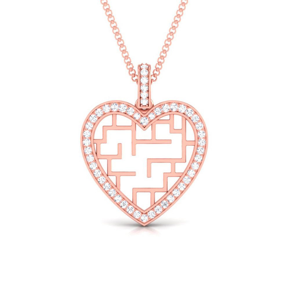 PUZZLE HEART PENDANT LOCKET