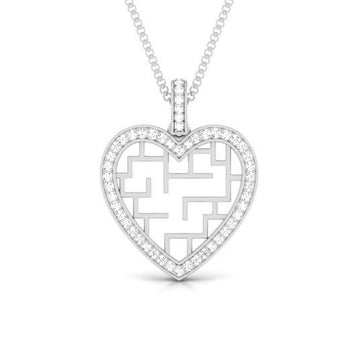 PUZZLE HEART PENDANT LOCKET