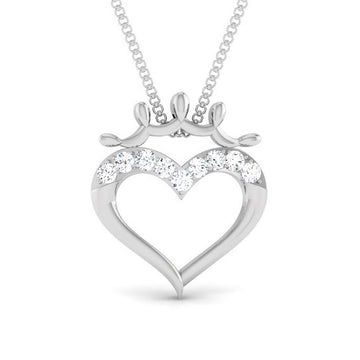 DIAMOND CROWN HEART PENDANT