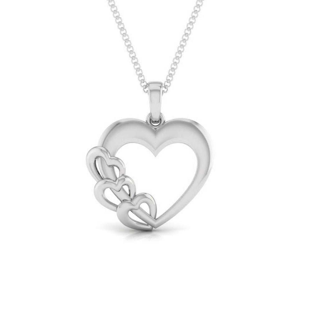 SILVER HEART PENDANT FOR HER