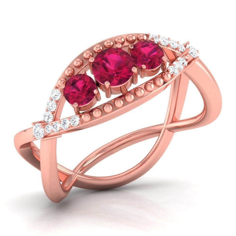 3 STONE INFINITY ENGAGEMENT RING