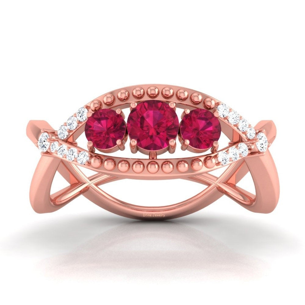 3 STONE INFINITY ENGAGEMENT RING
