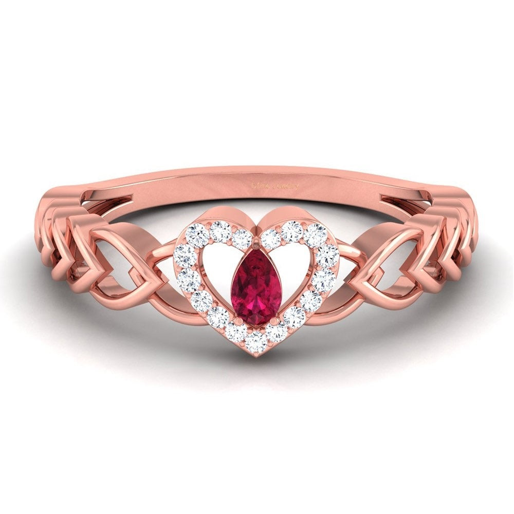 ROSE GOLD HEART RING
