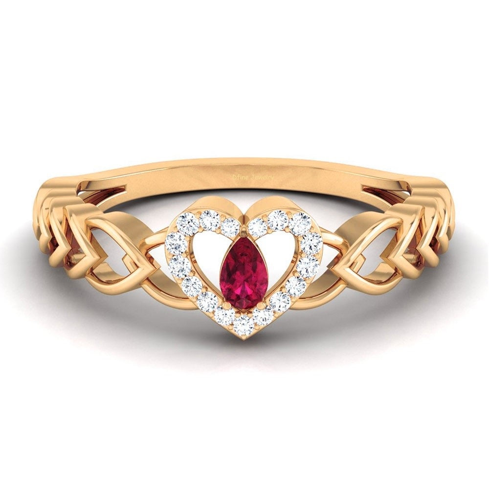 ROSE GOLD HEART RING