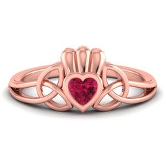 Trinity Claddagh Heart Ring Celtic Knot Trinity Heart Engagement Ring