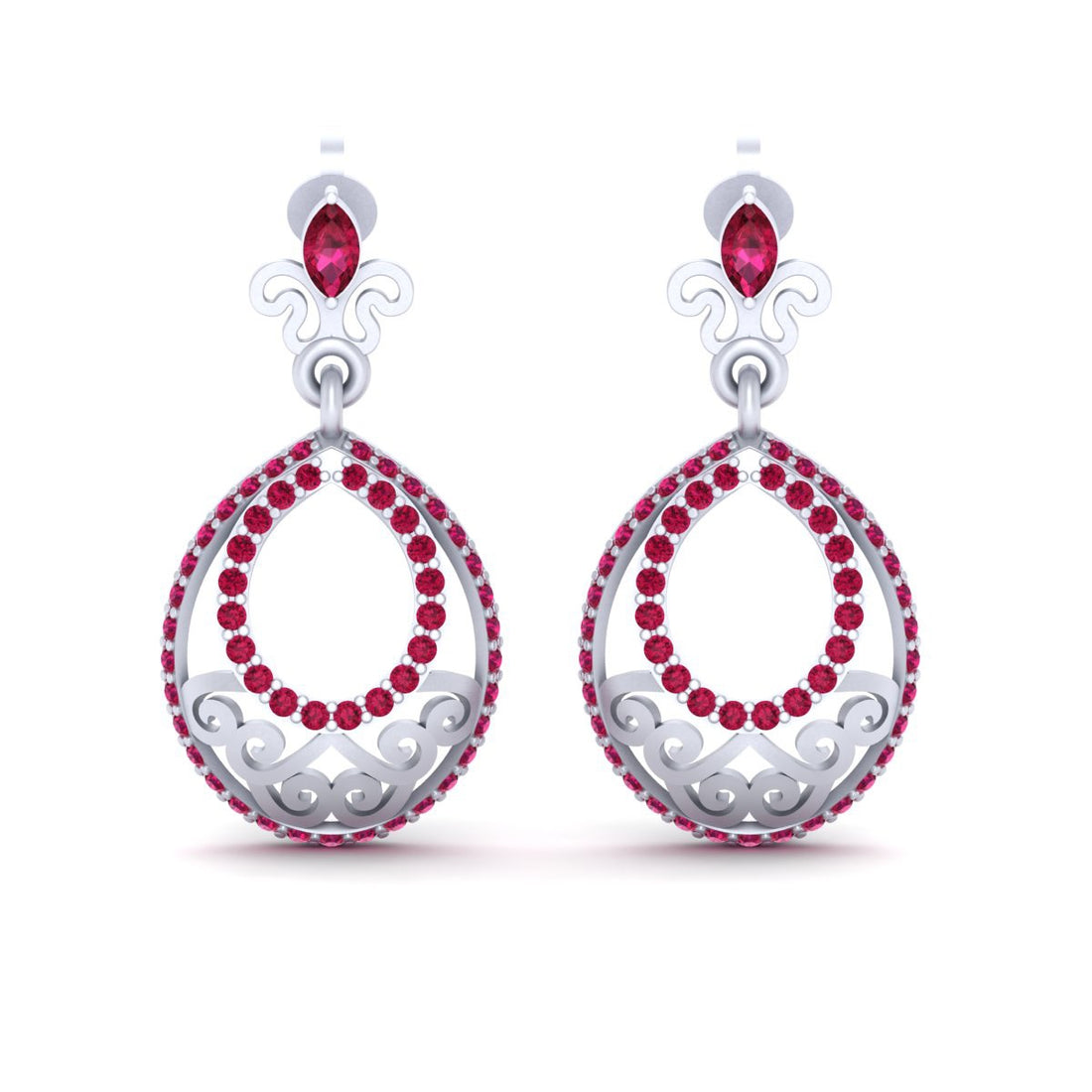 PINK DIAMOND DANGLE EARRINGS