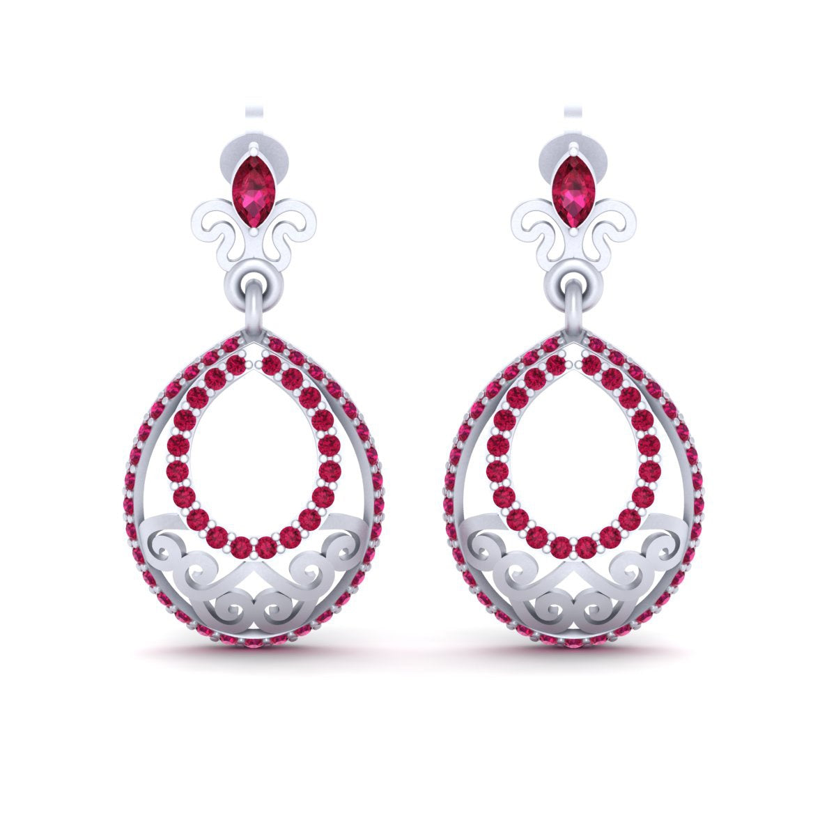 PINK DIAMOND DANGLE EARRINGS