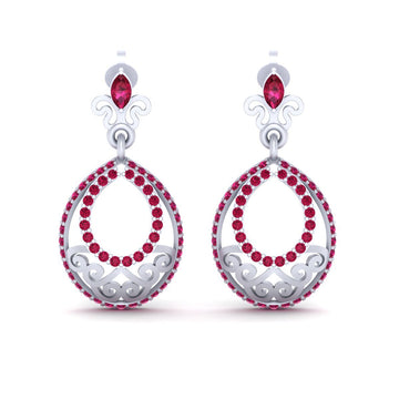 PINK DIAMOND DANGLE EARRINGS
