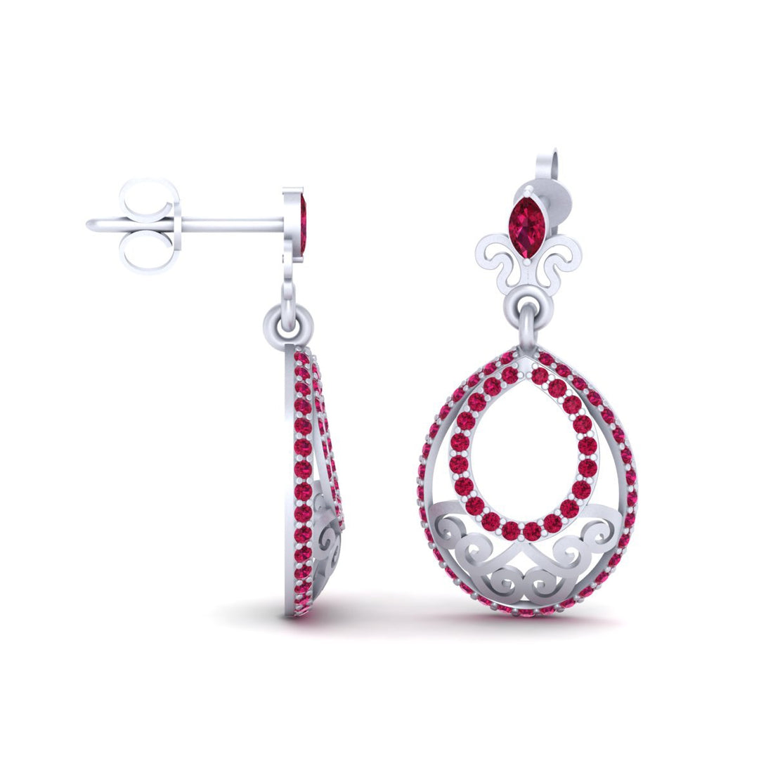 PINK DIAMOND DANGLE EARRINGS