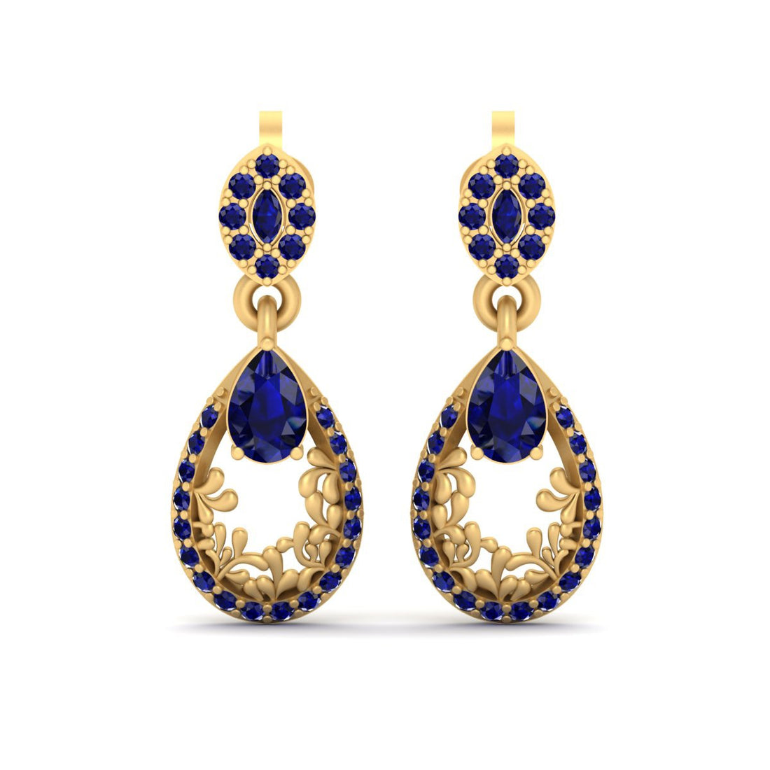 TEARDROP SAPPHIRE DANGLE EARRINGS