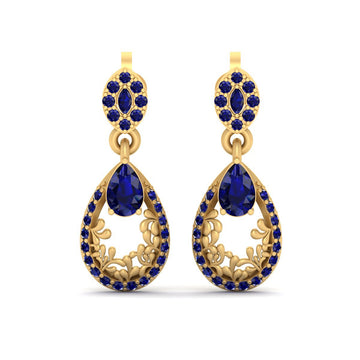 TEARDROP SAPPHIRE DANGLE EARRINGS