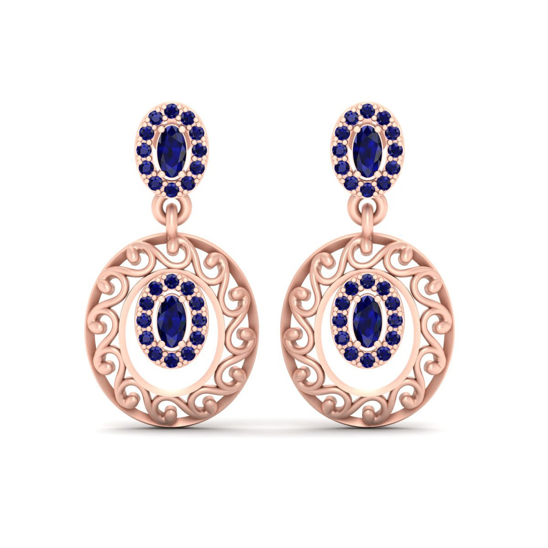 HALO SAPPHIRE DANGLE EARRINGS