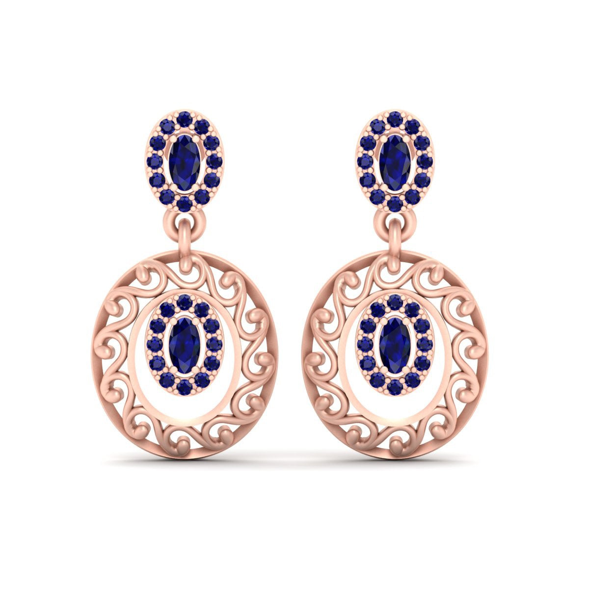 HALO SAPPHIRE DANGLE EARRINGS