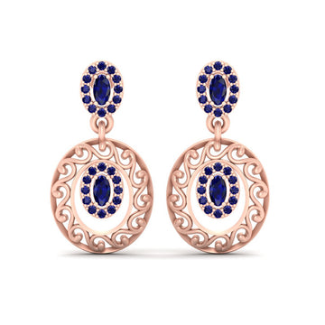 HALO SAPPHIRE DANGLE EARRINGS