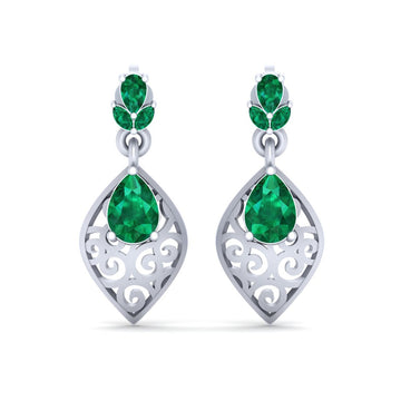 SILVER DANGLE WEDDING EARRINGS