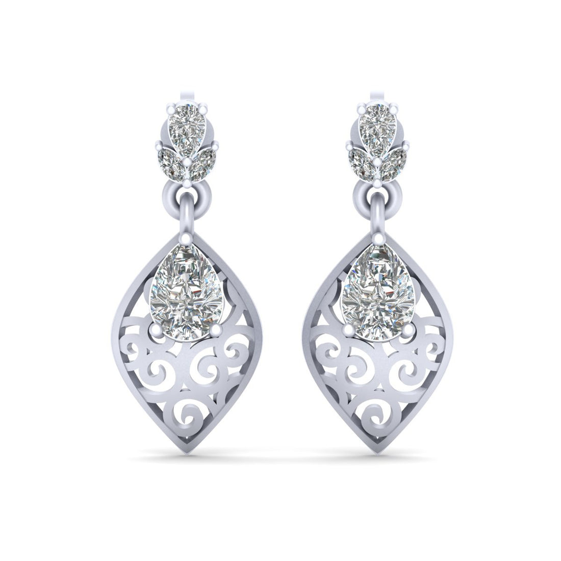 PEAR DIAMOND WEDDING EARRINGS
