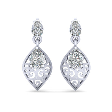 PEAR DIAMOND WEDDING EARRINGS