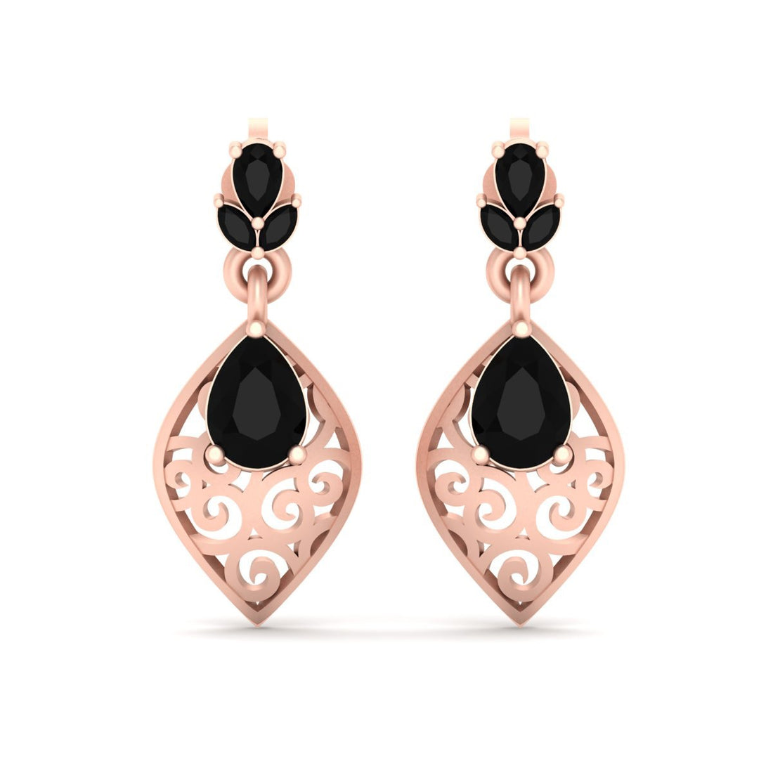ROSE GOLD ENGAGEMENT EARRINGS