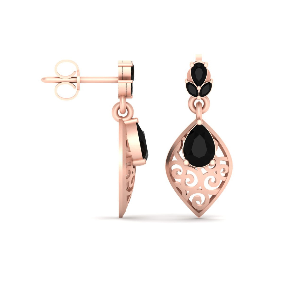 ROSE GOLD ENGAGEMENT EARRINGS
