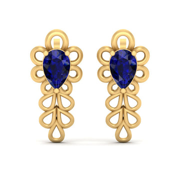 SAPPHIRE STUD EARRINGS GOLD