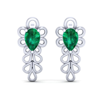 WHITE GOLD FLORAL EARRINGS