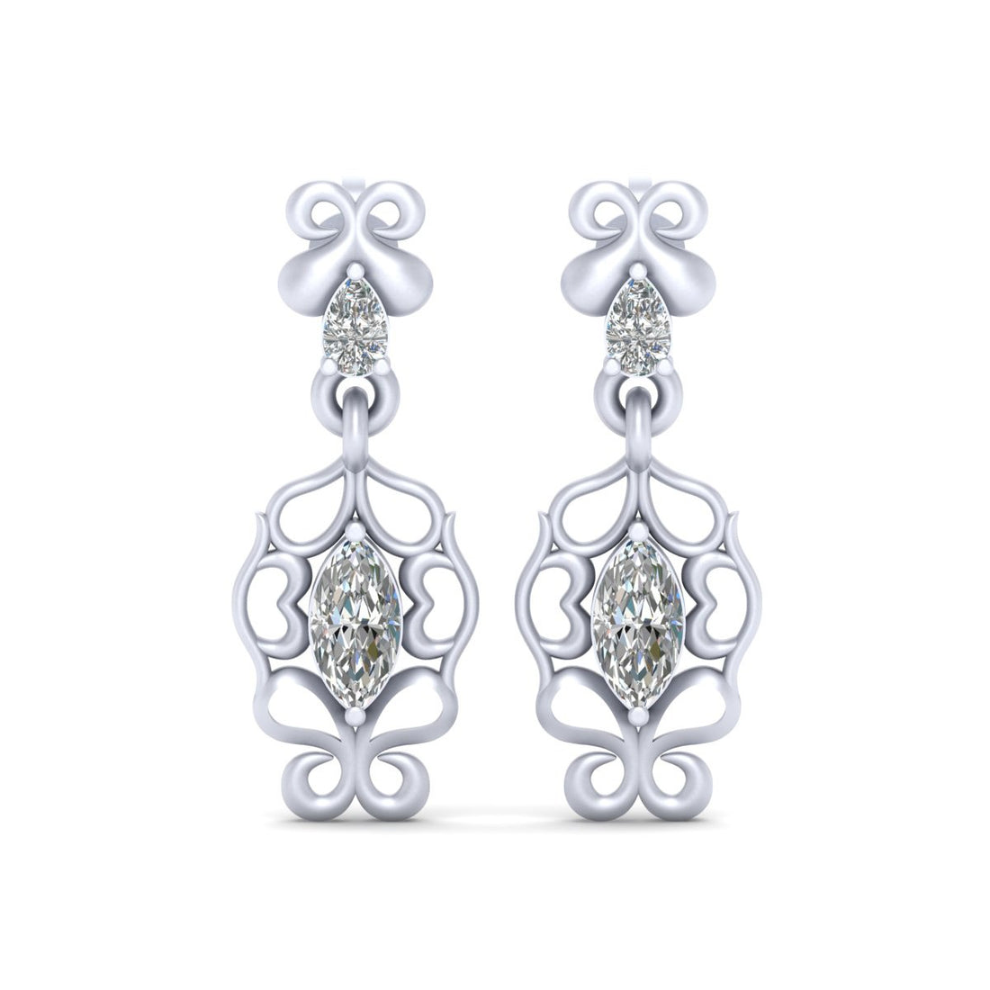 DIAMOND DANGLE DROP EARRINGS