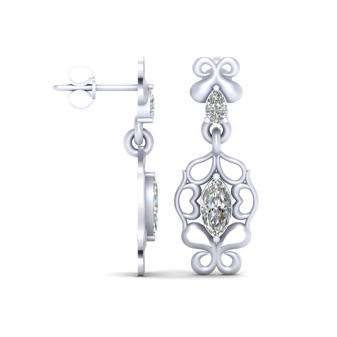 DIAMOND DANGLE DROP EARRINGS