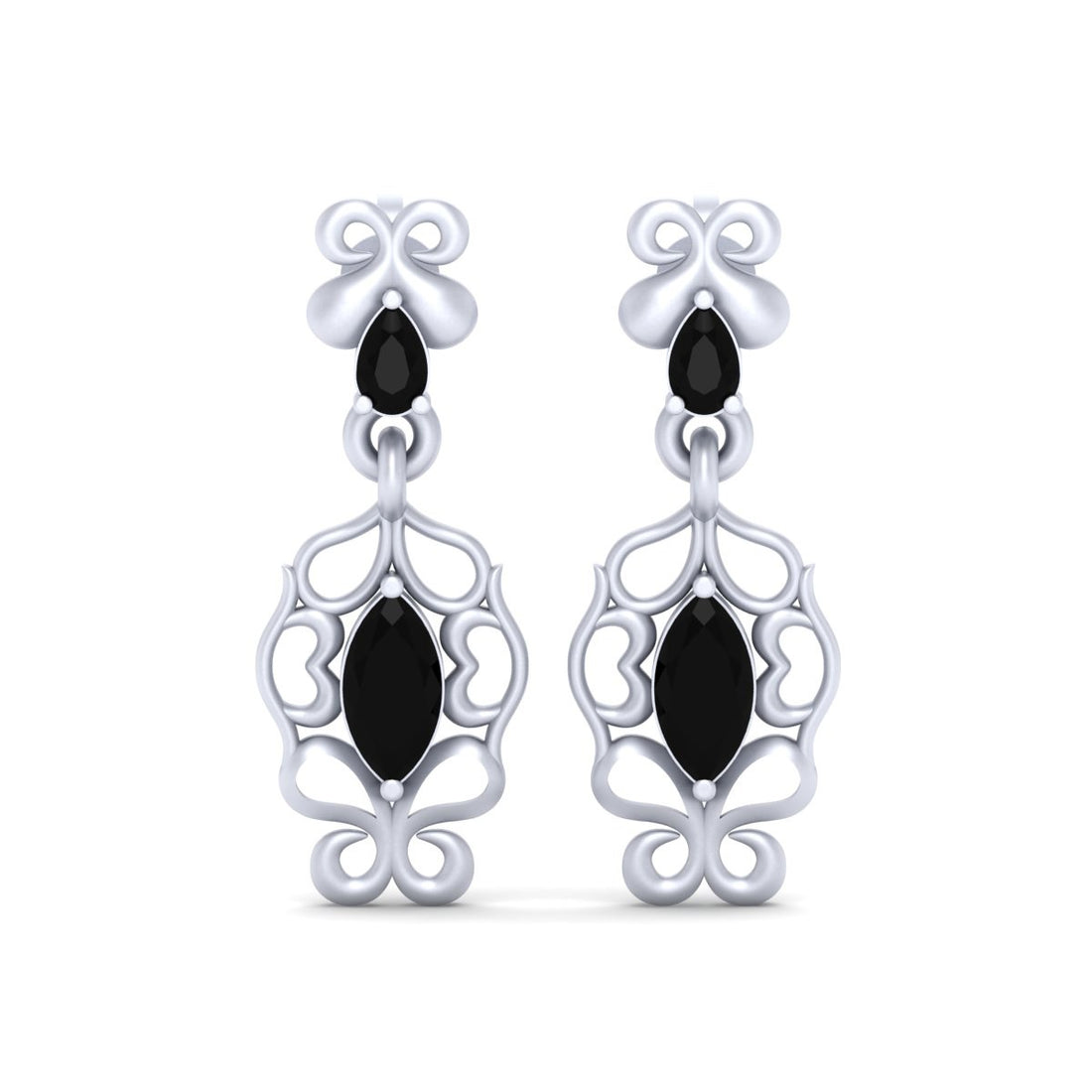 BLACK DIAMOND DROP EARRINGS